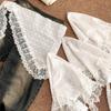 Triangle Headscarf Embroidered Lace Neck Scarf Sweet Headband Retro Lace Trim Scarf Women Summer Travel Po Belt Accessories