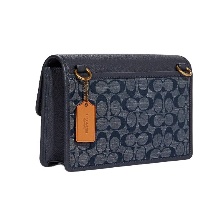 COACH Turner Plain Weave Fabric Shoulder Bag , Crossbody Bag Medium Men's Denim Blue (Unisex) Crossbody Bags C8185 B4DE