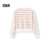 Semir Women's Striped Letter Fleece Pullover Sweatshirt