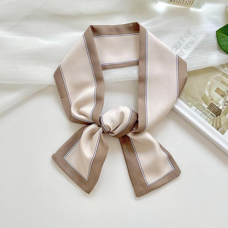 Long Silk Scarf, High-end New Versatile Hair Tie Streamer, Atmosphere Ribbon, Spring and Summer Decorative Scarf, Tied Bag Streamer