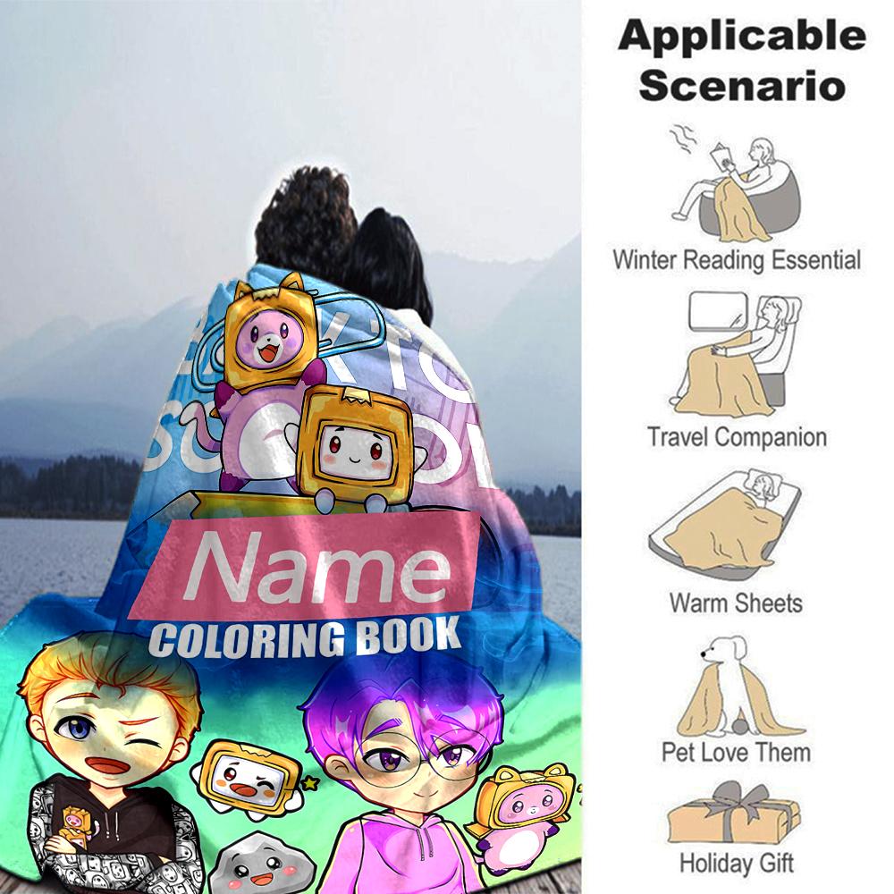 Customiz Name Personality LankyBox - Foxy Blanket Soft &Warm Sofa Office Bed Travel Lunch Break Blanket, Gift Suitable All Seasons