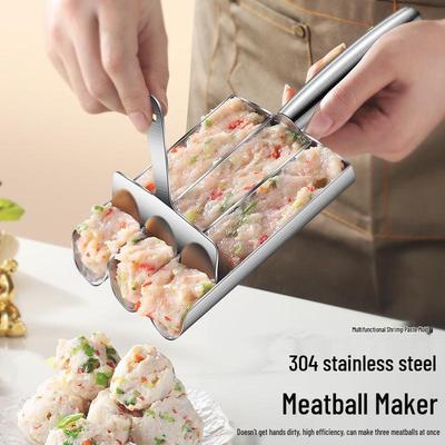 304 Нержавеющая сталь Форма для фрикаделек: Форма для приготовления рыбных шариков, креветочной пасты, рисовых шариков своими руками.