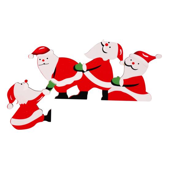 Christmas Door Topper Decoration Wood Santa Claus Reindeer Door Frame Corner Sign for Front Door Window Mantel Shelf Cabinet Home Indoor Decor