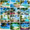 5D полная квадратная алмазная живопись Приморский комплект со стразами комплект для алмазной вышивки пейзаж кокосовая пальма ремесло настенное искусство