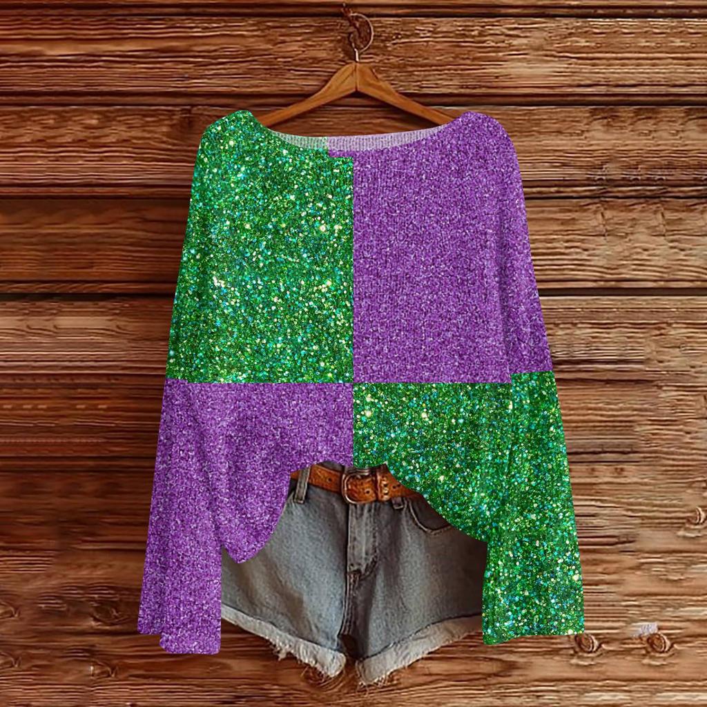 Женский модный пуловер с круглым вырезом, длинным рукавом и принтом, повседневный