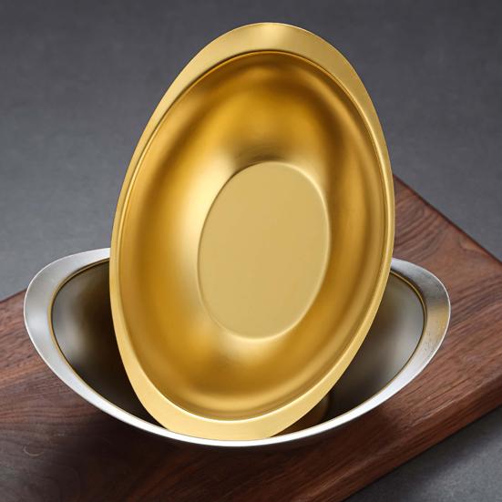 Modern Heat-resistant Reusable 3 Sizes Large Capacity Stainless Steel Tray Kitchen Supplies Salad Bowl