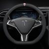 Чехол на руль автомобиля для Model 3 Model S Model Y Model X Roadster 2019-2025 Аксессуары для рулевого колеса Автомобильный интерьер