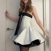 2026 spring new women's clothing, cross-border foreign trade in Europe and the United States, fashionable and elegant polka dot printing waist puffy 