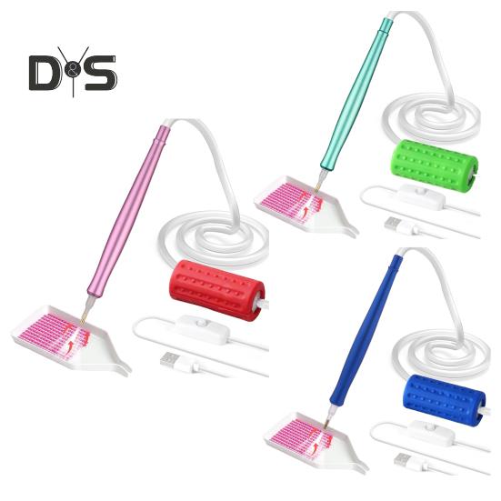 Вакуумная алмазная художественная ручка Электрическая алмазная художественная ручка с лотком для хранения Инструмент для размещения алмазов без воска для всех видов алмазов