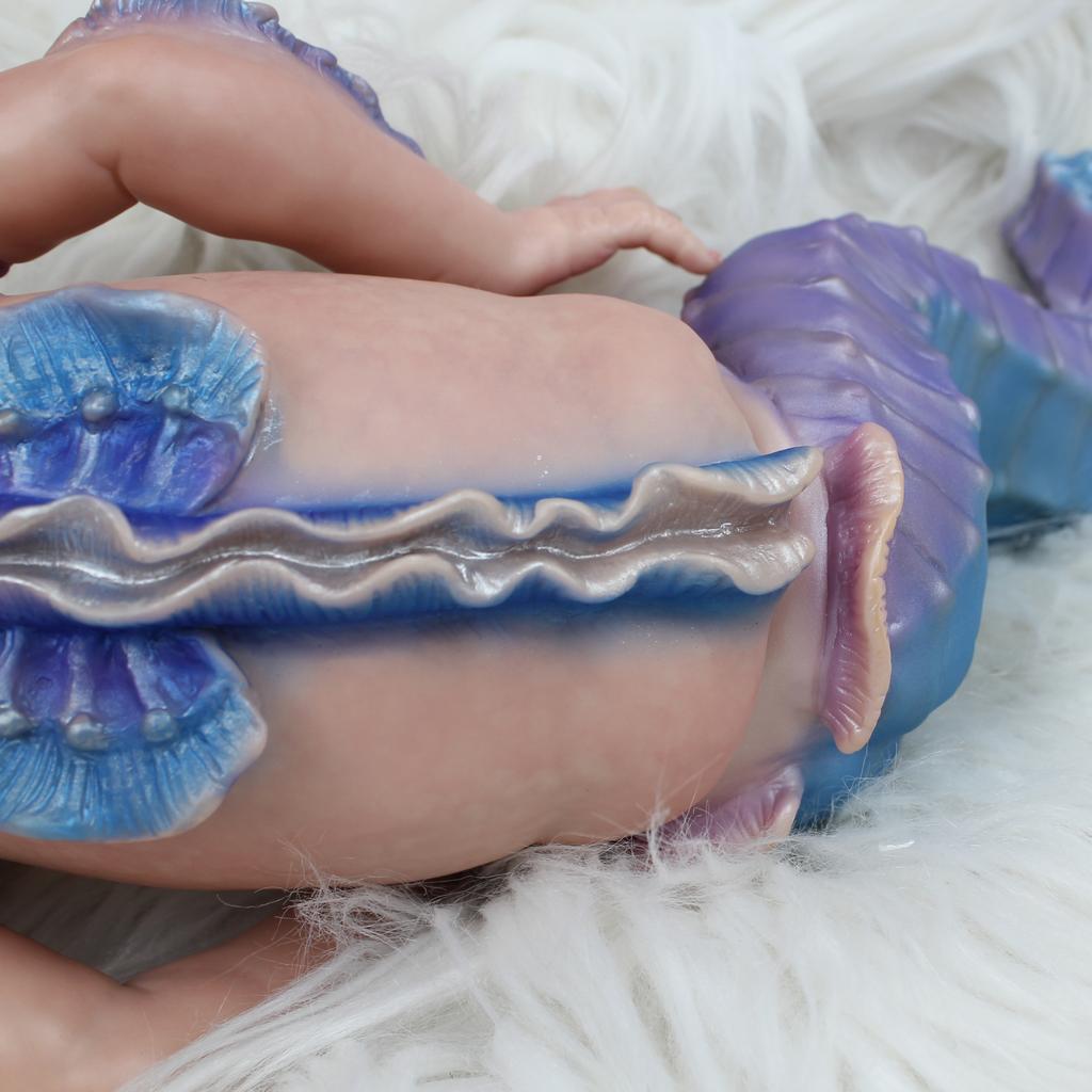 BZDOLL 50CM 3D Paint Skin Soft Silicone Reborn Princess Atlantyss Seahorse Baby Doll Lifelike 20 Inch Hippocampus Premium Collectibles