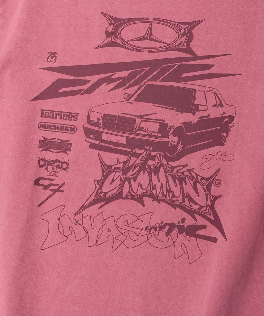 CRITIC Pigment Racing Critic Car T-Shirts Pink