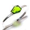 Peridot Gemstone 925 Sterling Silver Gift Jewelry Cuff Bangle Adjustable