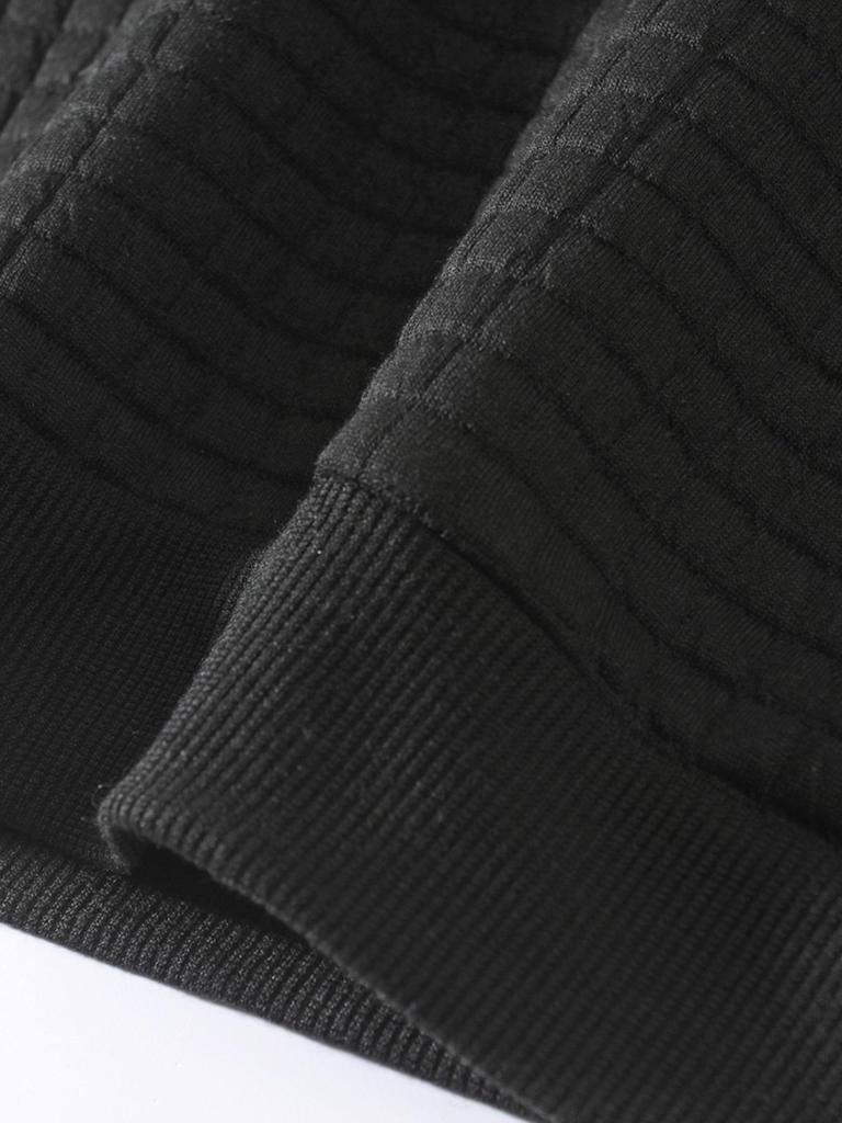 Мужская приталенная клетчатая толстовка – Круглый вырез, Длинный рукав, Однотонная – Осенне-зимняя коллекция