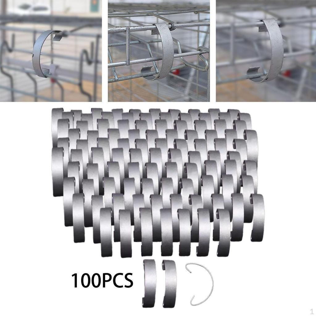 100 Pcs Chicken Cage Door Hooks, Steel Poultry Locks, Durable Fixing Brackets, Accessories