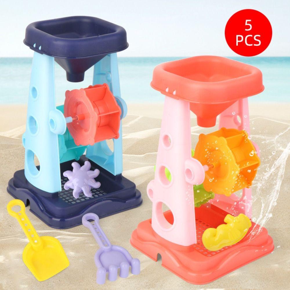 Pink Beach Toys Safety Sand Shovel Sandglass Children Sand Toys Outdoor