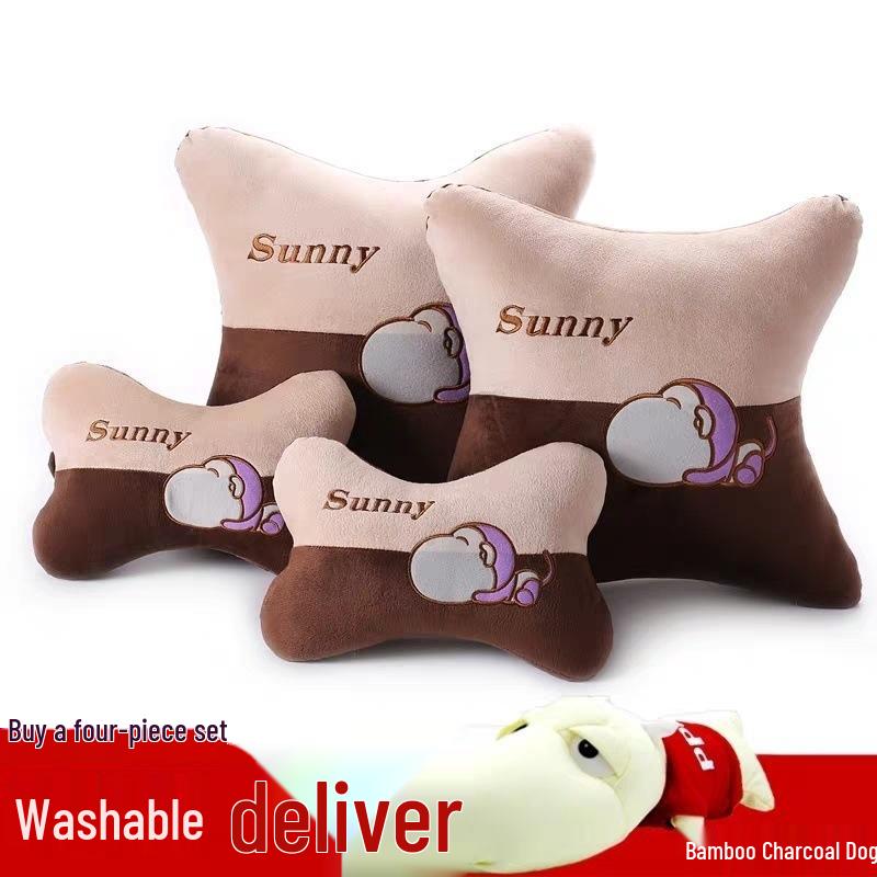 Car Neck and Lumbar Support Pillow Set – Cute Cartoon Design