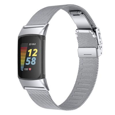 Миланский ремешок для Fitbit Charge 5/6 из нержавеющей стали, ремешок для умных часов