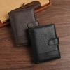 New Men's Wallet Leather Vertical Buckle Business Retro Multi-card Change Bag