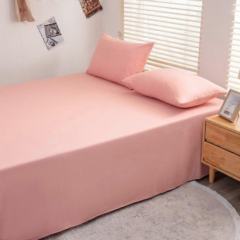 2026New3pcs Ins Style Solid Color Bed Sheets, 112% Cotton, Skin?friendly for Bare Sleep, Universal for All Seasons, Cotton Twill, Washable, Bed Sheet