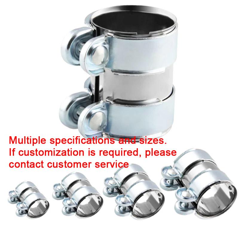 Car Motorcycles Universal 2"/2.5" Exhaust Clamp Stainless Steel Exhaust Tube Pipe Connector Joiner Sleeve Clamp Adjustable Tip