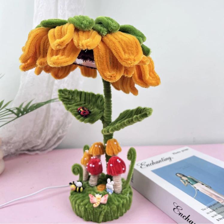 Diy children's handmade material package mushroom house twist stick homemade kit night light ornament gift