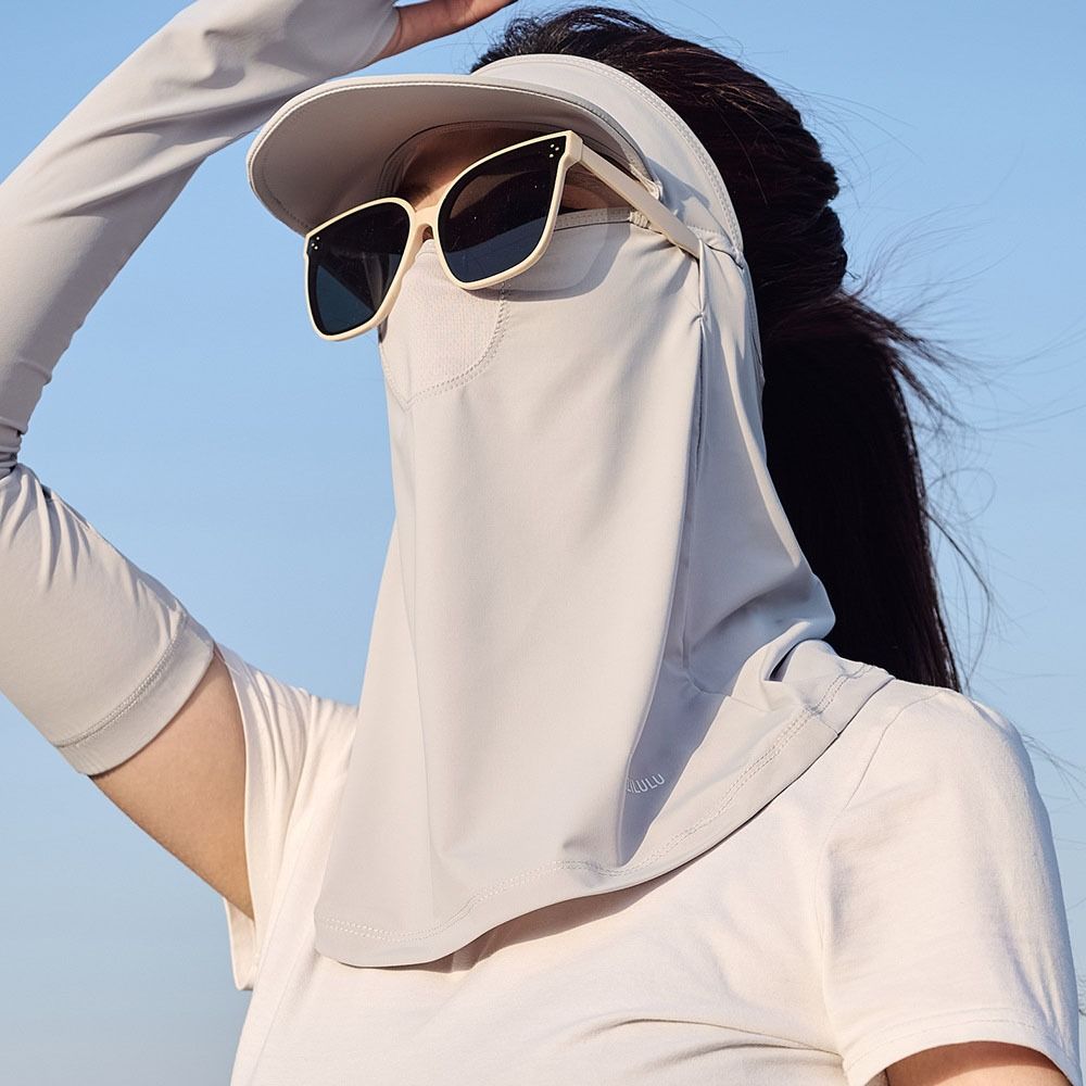 Eye Protection Sunscreen Face Cover Solid Color UV Protection Veil Elastic Ice Silk Mask Outdoor