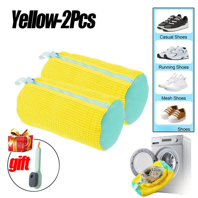 Laundry Bags Shoe Washing Machine Bag-with Zipper Laundry Bag with Rich Fluff Inside,Perfect for Sneakers with Shoe Brush
