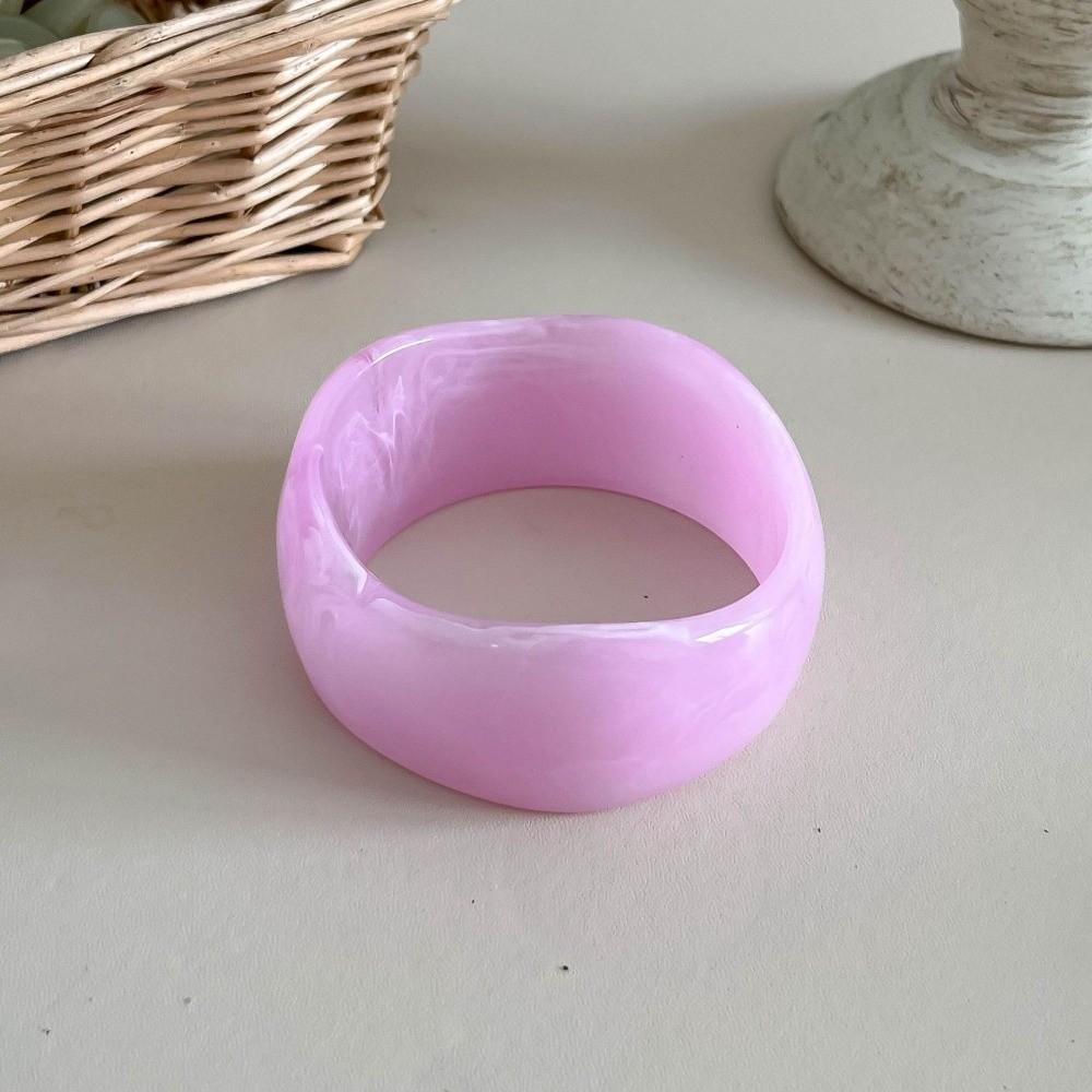 Smudged Wide Chunky Bangle Marbling Cuff Bracelet Vintage Irregular Resin Bracelet Gifts