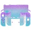 Custom DIY Replacement Case Shell for eXtremeRate Clear Material Fine Glitter Back Plate for Switch Holder Handle Controller Housing for Switch Full