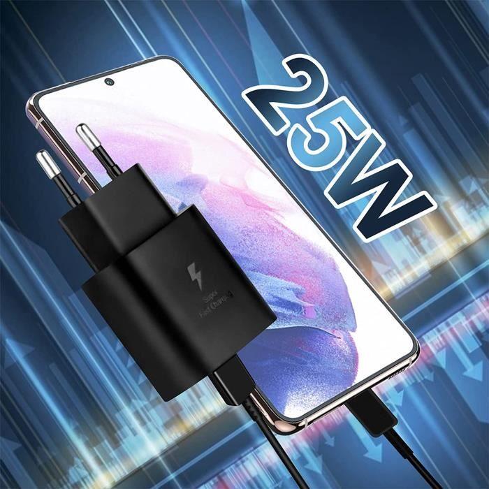 Быстрое зарядное устройство USB C 25 Вт, Сверхбыстрое зарядное устройство Type C с зарядным кабелем Anoid USB C — C длиной 1,5 м для Samsung Galaxy S108