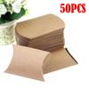 50PCS Kraft Paper Pillow Box Wedding Party Gift Candy Boxes Home Party Birthday Supply