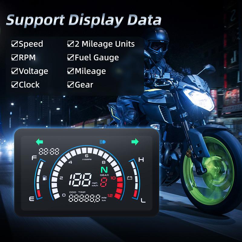 Новый LCD спидометр-одометр для мотоцикла, цифровой датчик с вольтметром и указателем уровня топлива, приборная панель для Honda EX5 Dream/EX5 Ipowed