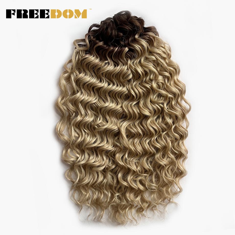 Синтетические глубокие волнистые косы FREEDOM Jessica Hair 20 дюймов 300 г Твист Крючком Ombre Коричневый Имбирный Вплетаемые Наращивание Волос