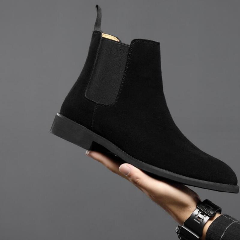Men's Classic Retro Genuine Leather Chelsea Boots Men Fashion Ankle Boot Mens Casual British Style Short Boot High-Top Shoes