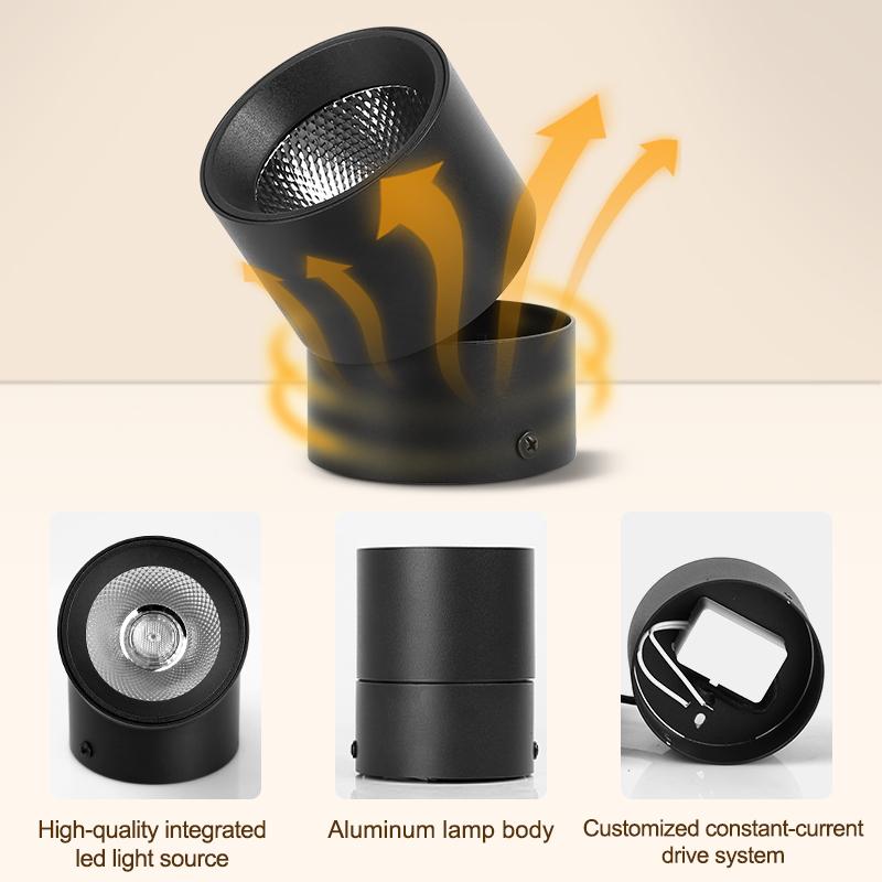 Светодиодный точечный светильник поверхностного монтажа, 220 В, современные потолочные светильники, точечный светильник, домашнее внутреннее освещение, гостиная, кухня, ванная комната