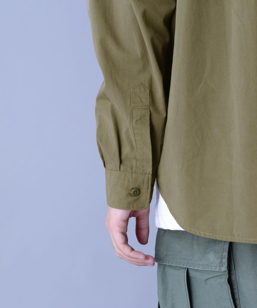 AVIREX BASIC ARMY POPLIN L/S SHIRT men's L 310 olive
