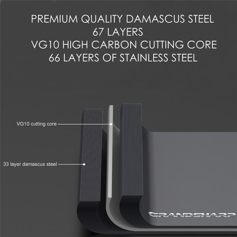 7-дюймовый дамасский нож-тесак Накири, японская нержавеющая сталь VG10, кухонный нож шеф-повара G10 с ручкой