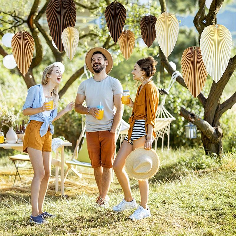 9 шт./набор классных украшений для вечеринок, настенные акценты, классные разноцветные элегантные бумажные веера, украшения в стиле бохо, 2 цвета