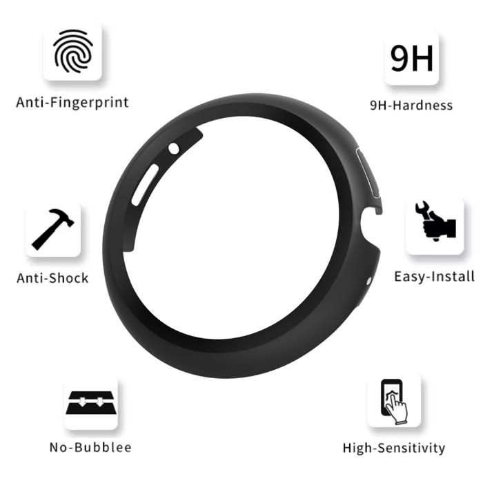Coque compatible Google Pixel Watch 3 / Watch 2 / Watch - 41mm - Protection rigide étui noir écran verre trempé Phonillico®