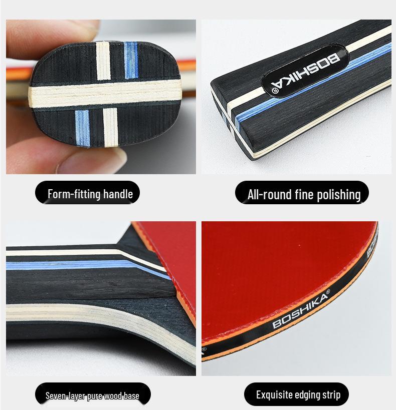 Набор для настольного тенниса Boshi Ka: Высокоэластичные ракетки с горизонтальной рукояткой - Включает 2 ракетки и 3 мяча для тренировок начинающих