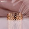 PATAYA Глянцевое кольцо цвета розового золота с полыми итальянскими классическими кольцами с темным цветком