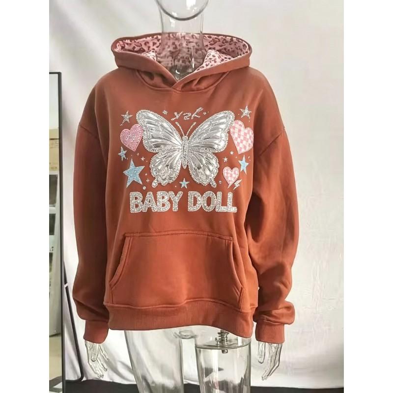 2026 Fall Winter Gothic Streetwear Hoodie Men Loose Fit Cotton Print Sweatshirt Casual Daily Wear