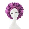 Silk Satin Sleep Cap with Ribbon Bow for Women - Elastic Wide Brim Bath Headscarf Hat for Hair Care