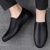 Handmade Genuine Leather Men Business Shoes Casual Comfortable Loafers Slip On Shoes Men Flats Anti-slip Wearable Outdoor Shoes