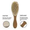 Wooden Baby Hair Brush for Newborns Infant Hair Comb Soft Wool Hair Scalp Massage Ideal for Baby Cradle Cap Care
