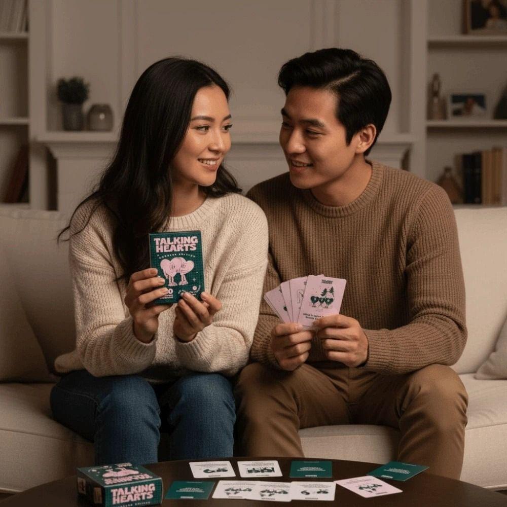 200 Questions Talking Hearts Cards Game Small Pictures Paper Flip Toy Party Game Props  Road Trips