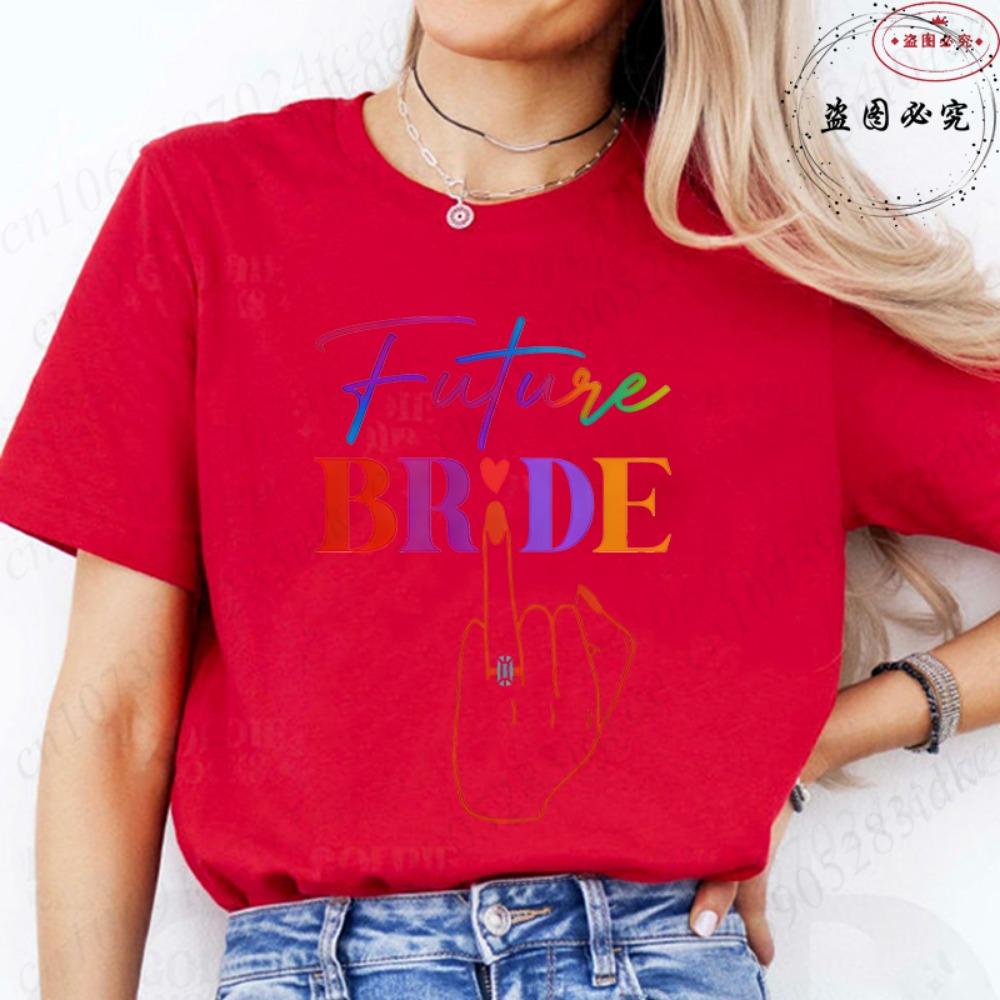 Bridal Shower Special: Fashion Finger Graphic Team Bride T-shirts, Women Clothing for Single Farewell & Bride Squad Tees D001