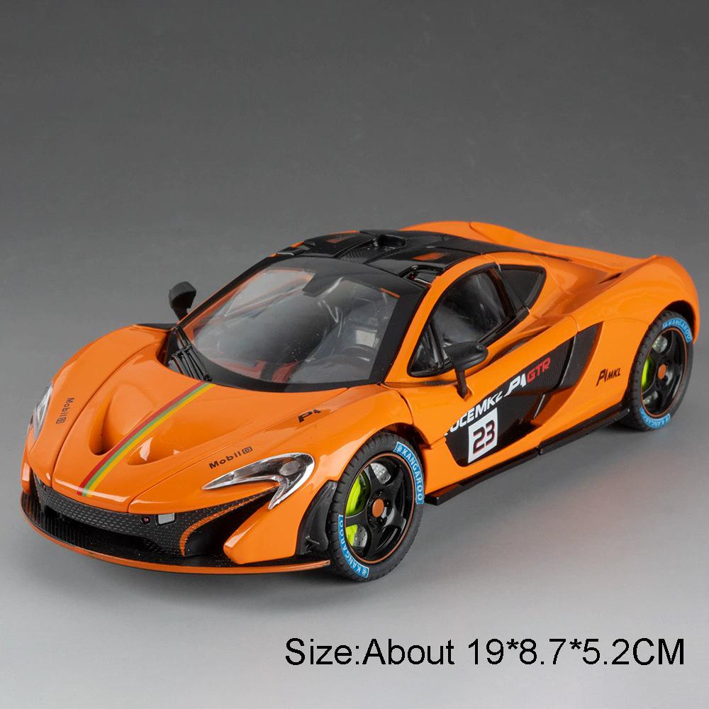 1:24 P1 Senna Модель Машинки Игрушка Сплав Литье Под Давлением Двери Открываются Суперкар Рулевое Управление Колесами Модели с Амортизацией для Детских Игрушек