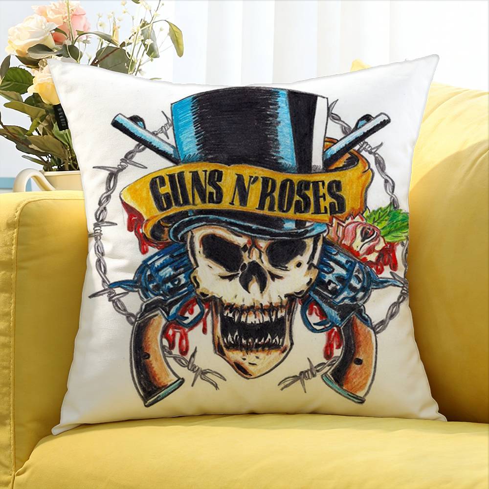 GGuns N RRoses World Various Sizes Square Pillow Case For Car Home Bedchamber Decor