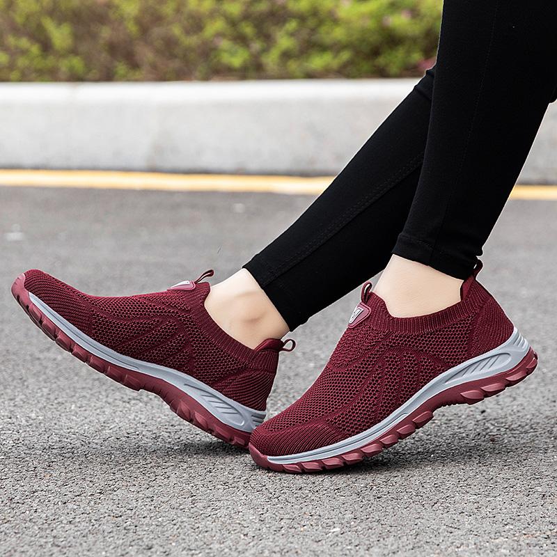 Fashion Women's Ladies Shoes Breathable Flying Woven Slip-On Sneakers Woman 2025 Sneakers Anti Slip Fly Woven Shoes for One Foot Men